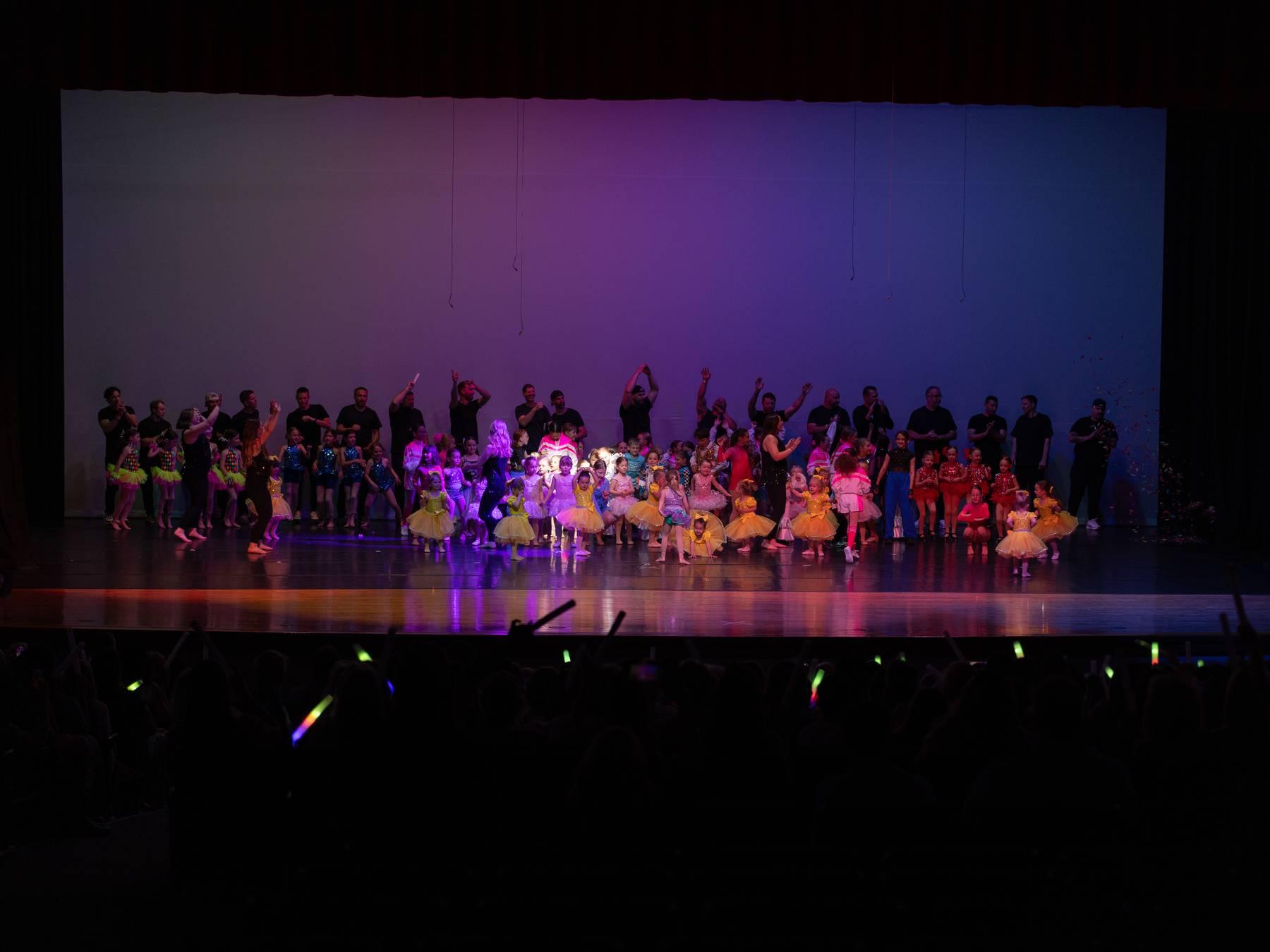 The full cast on stage for the recital finale